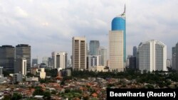 Pemandangan udara dari kawasan bisnis di Jakarta. Foto diambil pada 5 Mei 2014. (Foto: Reuters/Beawiharta)