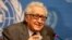  U.N.-Arab League envoy for Syria Lakhdar Brahimi reacts to a question at a news conference at the U.N. headquarters in Geneva, Jan. 24, 2014