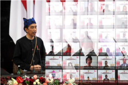 Jokowi dalam pidato Nota Keuangan di Gedung MPR/DPR RI, Senayan, Jakarta, Senin (16/8) menargetkan pertumbuhan ekonomi 2022 di kisaran 5%-5,5% (Foto: Courtesy/Biro Setpres)