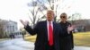 President Donald Trump speaks with reporters before boarding Air Force One Jan. 12, 2021, at Andrews Air Force Base, Maryland, to travel to Texas. 