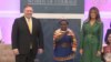 بانوی اول و وزیر خارجه آمریکا با یکی از برندگان جایزه زنان شجاع ۲۰۱۹