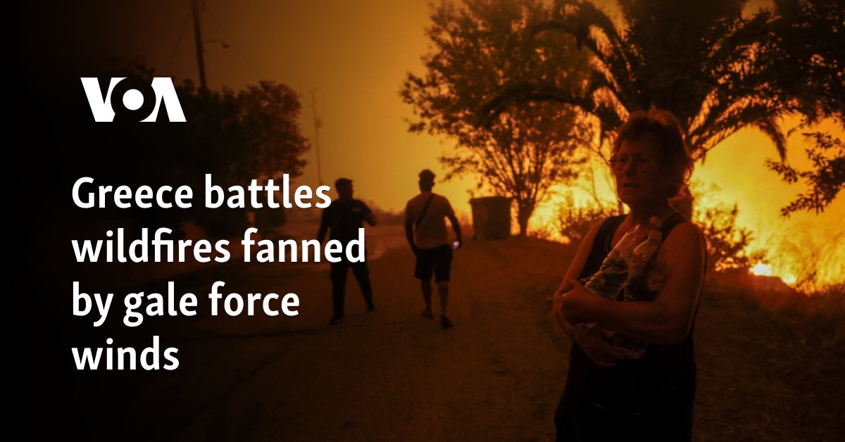 Greece battles wildfires fanned by gale force winds