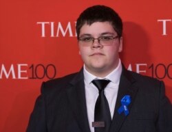 FILE - Gavin Grimm attends the TIME 100 Gala, celebrating the 100 most influential people in the world, at Frederick P. Rose Hall, Jazz at Lincoln Center, April 25, 2017, in New York.