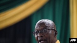 FILE—Former President Jacob Zuma adresses supporters at a branch meeting in Kwaximba 45 kilometers south of Durban on December 4, 2022.