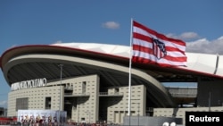 Le Wanda Metropolitano, nouveau stade de 68.000 places de l'Atletico Madrid, inauguré lors de la 4e journée du Championnat d'Espagne, en présence du roi d'Espagne Felipe VI, à Madrid, Espagne, 16 septembre 2017.