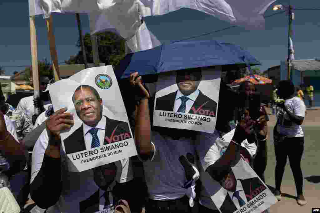 Apoiantes do candidato presidencial do Movimento Democrático de Moçambique (MDM), Lutero Simango