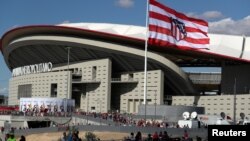 Le Wanda Metropolitano, nouveau stade de 68.000 places de l'Atletico Madrid, inauguré lors de la 4e journée du Championnat d'Espagne, en présence du roi d'Espagne Felipe VI, à Madrid, Espagne, 16 septembre 2017.