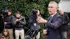 NATO Secretary General Jens Stoltenberg speaks to reporters after meeting with U.S. President Donald Trump at the White House in Washington, Nov. 14, 2019. 