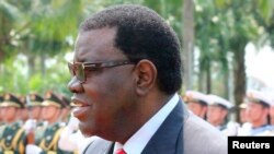 Le président namibien Hage Geingob à Sanya, Hainan, Namibie, 9 avril 2014. 