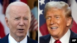 Le président américain Joe Biden (g) et le préssident élu Donald trump (d).