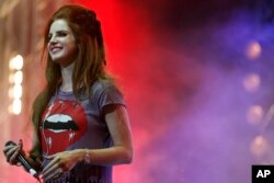 FILE - Singer Lana Del Ray performs at the Isle of Wight festival, Friday, June 22, 2012 southern England. (AP Photo/Jim Ross)