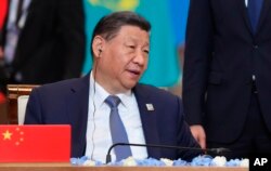 Presiden China Xi Jinping menghadiri KTT Organisasi Kerja Sama Shanghai (SCO) di Astana, Kazakhstan, Kamis, 4 Juli 2024. (Foto: via AP)