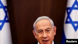 Israeli Prime Minister Benjamin Netanyahu convenes a cabinet meeting in Jerusalem