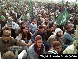 FILE - A Tehreek-e-Labbaik rally is pictured in Islamabad, Pakistan, Nov. 8 2017.