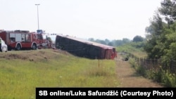 Autobus sletio sa puta kod Slavonskog Broda, 25. juli 2021.