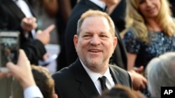 Harvey Weinstein arrives at the Oscars on Sunday, Feb. 28, 2016.