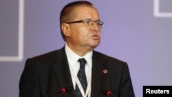 FILE - Russian Economic Development Minister Alexei Ulyukayev delivers his speech during the plenary session of the ninth WTO Ministerial Conference in Bali, Indonesia, 4, 2013.