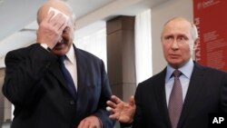 Александр Лукашенко с Владимиром Путиным