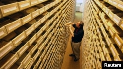 Udo Jost of the International Tracing Service (ITS) is seen in the ITS archive in central German town of Bad Arolsen, May 10, 2006. 