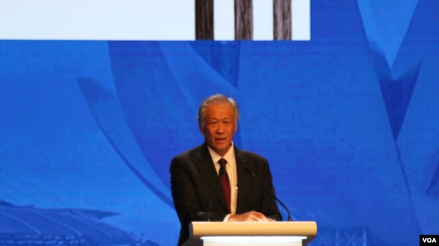新加坡國防部長黃永宏6月3日在香格里拉對話上發言