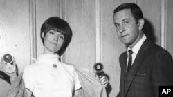 Barbara Feldon and Don Adams, co-stars of the spy spoof show "Get Smart" on NBC. (AP Photo)