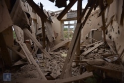 A view of a house said to have been damaged in recent shelling during clashes between Armenian separatists and Azerbaijan over the breakaway Nagorny Karabakh region, Sept. 28, 2020. (Handout Photo from Armenian Foreign Ministry)