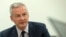 Le ministre français des Finances, Bruno Le Maire, lors d'une conférence de presse en marge des assemblées annuelles Banque mondiale / FMI à Washington, le 18 octobre 2019.