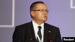 FILE - "It is a very probable scenario that there will not be an agreement before January 1 and the nonpreferential trade regime will be introduced," said Russian Economy Minister Alexei Ulyukayev, shown at a WTO Ministerial Conference in Bali, Indonesia, Dec. 4, 2013.