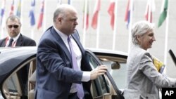 Grčki ministar finansija Jorgos Zanias dolazi na sastanak ministara finansija evrozone u Luksemburgu, 21. juna 2012. 