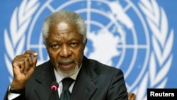 Mantan Sekjen PBB Kofi Annan, di Jenewa, 2 Agustus 2012. (Foto: dok).