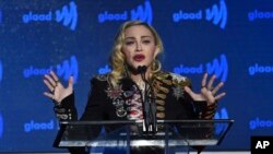 Madonna pada malam Penghargaan Media GLAAD tahunan ke-30 di New York Hilton Midtown, New York, 4 Mei 2019. (Foto: dok).