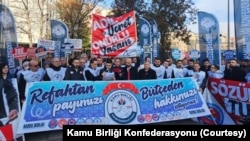 Kamu Birliği Federasyonu Ankara'da eylem yaptı.