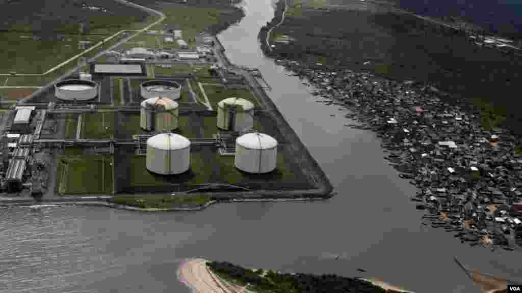 A view of the Nigeria Liquified Natural Gas Company (NLNG) near Finima village, in Bonny.