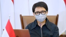 Menteri Luar Negeri RI Retno Marsudi, dalam konferensi pers di Istana Bogor, 9 Desember 2021. (Foto: Setpres RI)