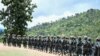 This handout photo from local media group Kantarawaddy Times taken on June 25, 2021 and released on June 30 shows a graduation ceremony for cadets in the Karenni Army conducted by the Karenni National Progressive Party (KNPP) ethnic rebel group in Kayah State. (Photo by Handout /
