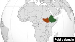 Susedi: Južni Sudan i Etiopija (zeleno)
