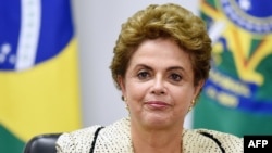 FILE - Brazilian President Dilma Rousseff attends a meeting at the Planalto Palace in Brasilia, Feb. 10, 2016.