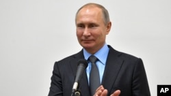 Vladimir Poutine lors d'un discours à Rostov sur le Don, en Russie, le 1er février 2018