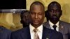 FILE - Taban Deng Gai, then-chief negotiator of the rebel group known as SPLA-IO, addresses a news conference after arriving in South Sudan's capital Juba.