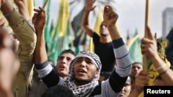 After eight days of conflict, Palestinians rally in celebration of what they describe as a victory over Israel, Gaza City, Nov. 22, 2012.