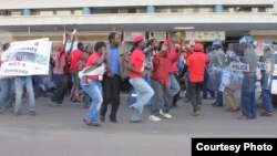FILE: Some MDC-T supporters staging street protests in Harare sometime in 2014.