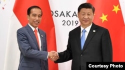 Presiden Joko Widodo dalam pertemuan dengan Presiden China Xi Jinping di sela KTT G20 di Osaka, Jepang 28 Juni 2019. (Dok.: Biro Setpres RI)