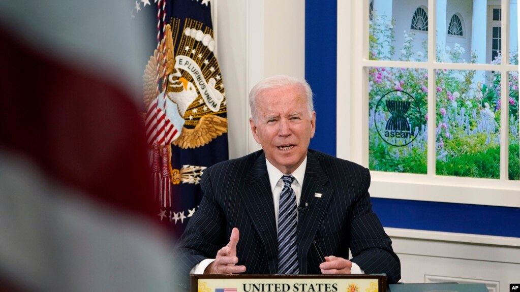 Tổng thống Joe Biden phát biểu với các nhà lãnh đạo ASEAN tại cuộc họp thượng đỉnh trực tuyến