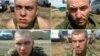 This combination of handout pictures released by Ukrainian security service (SBU) press service purportedly shows Russian paratroopers captured by Ukrainian forces on Monday near the village of Dzerkalne, Donetsk region, some 20 to 30 kilometres from the 