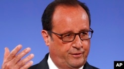 François Hollande pendant un discours aux ambassadeurs français le 30 aout 2016 à Paris.
