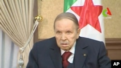 FILE - Algeria's President Abdelaziz Bouteflika looks on during a meeting in Algiers, Algeria, in this handout still image taken from a TV footage released March 11, 2019.