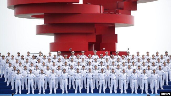 中国海军在青岛庆祝人民解放军海军建军70周年。(2019年4月22日)