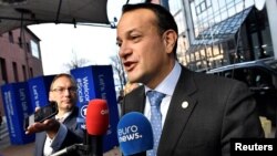 Ireland's Prime minister Leo Varadkar arrives for the EU Social Summit in Gothenburg, Sweden, Nov. 17, 2017. On Thursday, his government was on the verge of collapse.