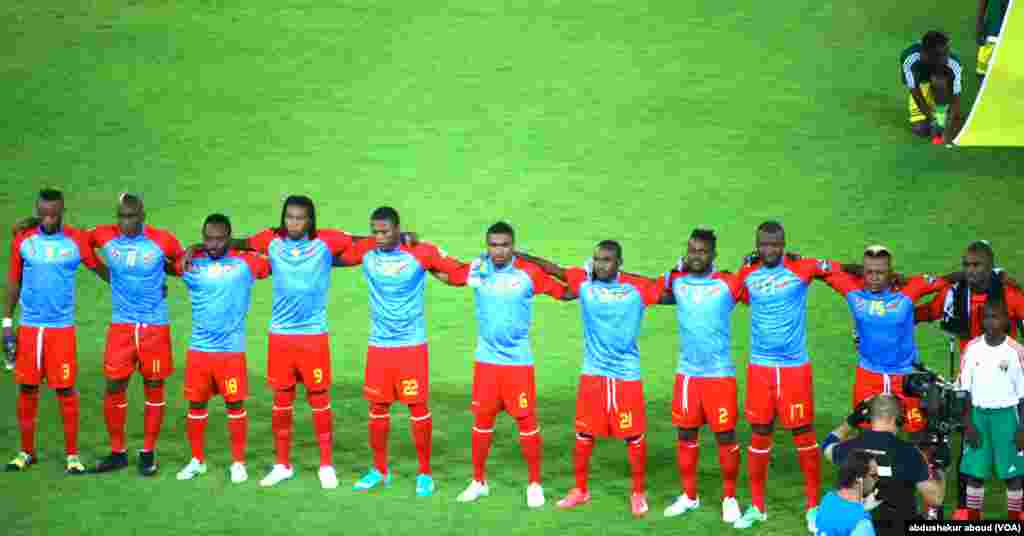 The Democratic Republic of Congo takes the pitch ahead of its matchup with Tunisia on Monday, Jan 26th, 2015. &nbsp;