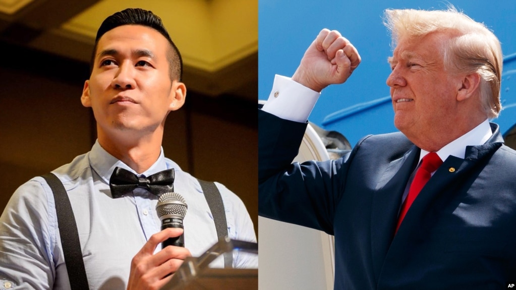 Anh Will Nguyễn và Tổng thống Mỹ Donald Trump. 